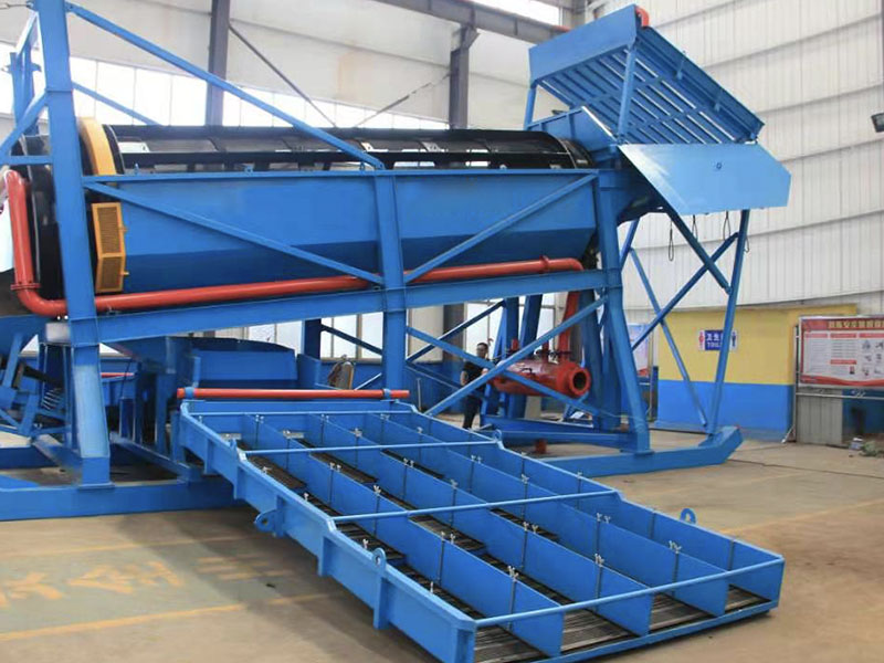 Alluvial Gold Mining Trommel Screen with Gold Sluice Rubber